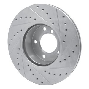 BMW 228I xDrive Brake Rotor (1) - Front Left - R1 Concepts - Drilled & Slotted - Silver - `07-`21